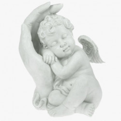 Скульптура из мрамора S_30 Ангелочек у ладони